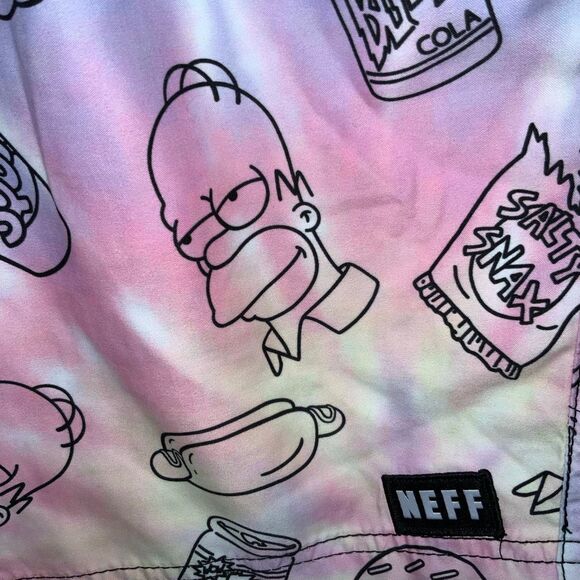 Neff x The Simpsons Homer Donuts tie-dye swim trunks - S - Picture 3 of 4